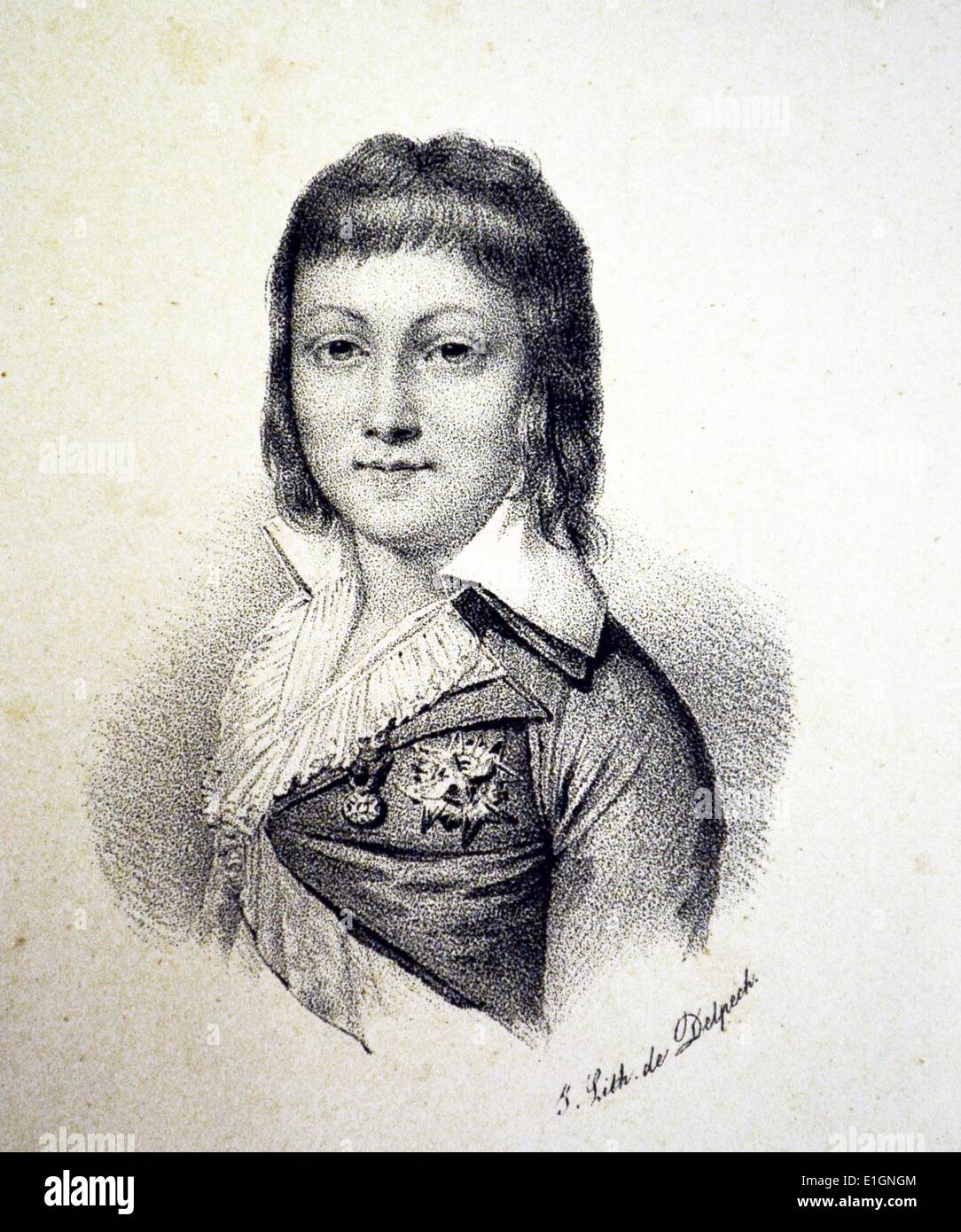Louis Charles, Delfino di Francia (1785-1795) il perso Dauphin, figlio di Luigi XVI e Maria Antonietta. Litografia, Parigi, c1840. Foto Stock