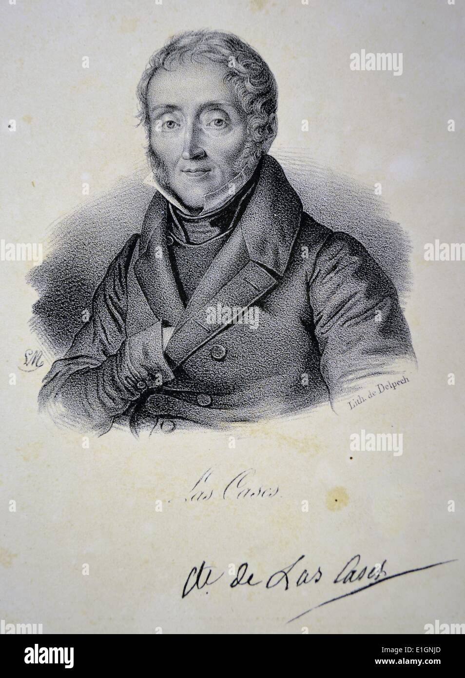 Emmanuel, Comte de las casi (1766-1842), scrittore francese e atlas-maker. Ha pubblicato il suo famoso atlas mentre in esilio a Londra nel 1801. Litografia, Parigi, c1840. Foto Stock