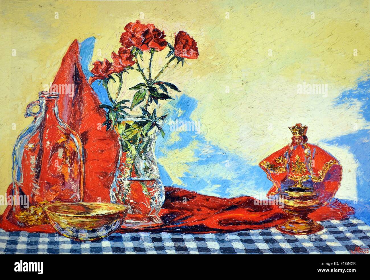 Alfonso Ompod, Jr. ancora in vita con Sto. Nino, 1988. Olio su tela. Foto Stock