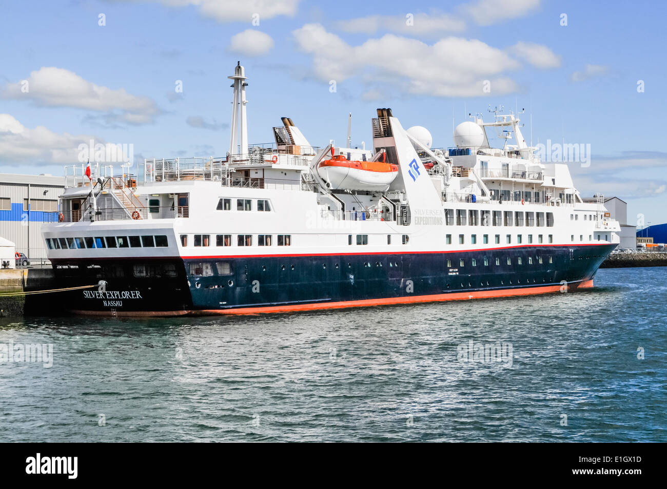 Silver Explorer expedition cruise liner da Silversea Cruises. Utilizzato principalmente in Norvegia, artiche, Sud Pacifico e Antartide Foto Stock