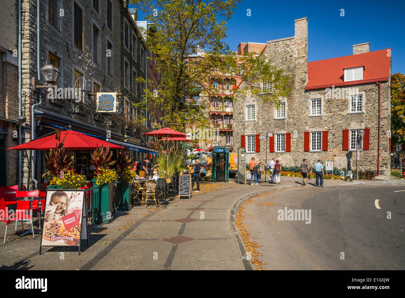 Gli edifici storici della città bassa nella Vecchia Quebec Quebec City, Quebec, Canada. Foto Stock