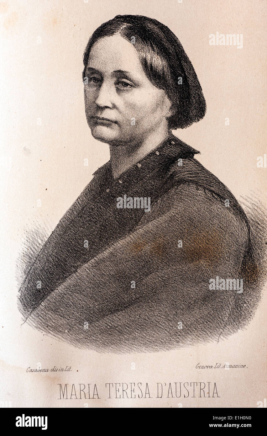 Maria Teresa d'Austria in una stampa del 1862 Foto Stock