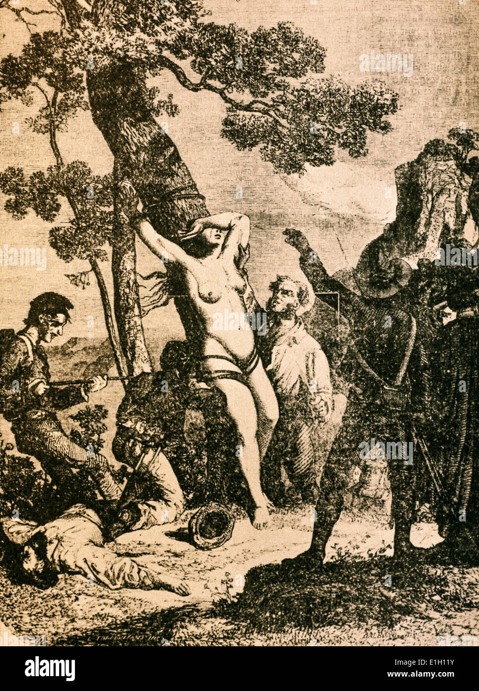 Allegoria del brigantaggio da un quotidiano di Torino, 1861 Foto Stock