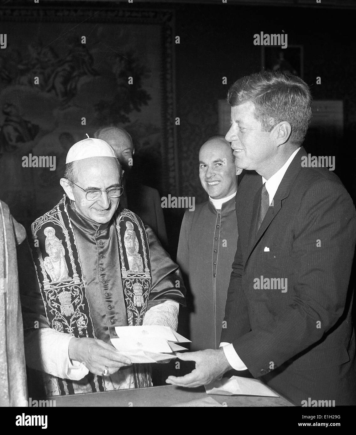 Paolo VI e Giovanni Kennedy - 2 Luglio 1963 Foto Stock