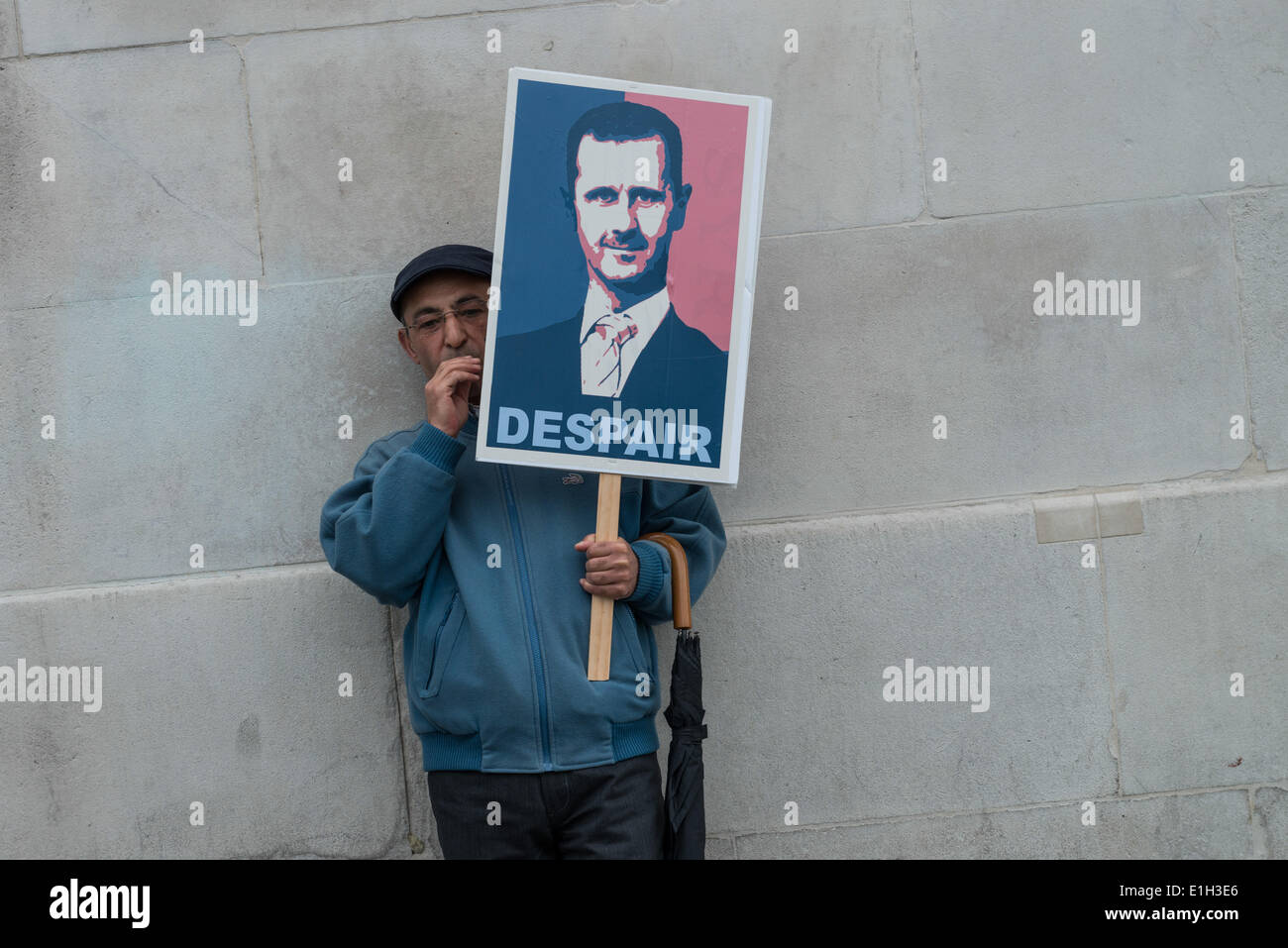 Protesta Anti-Assad sulla Siria elezioni presidenziali giorno a Londra. Foto Stock