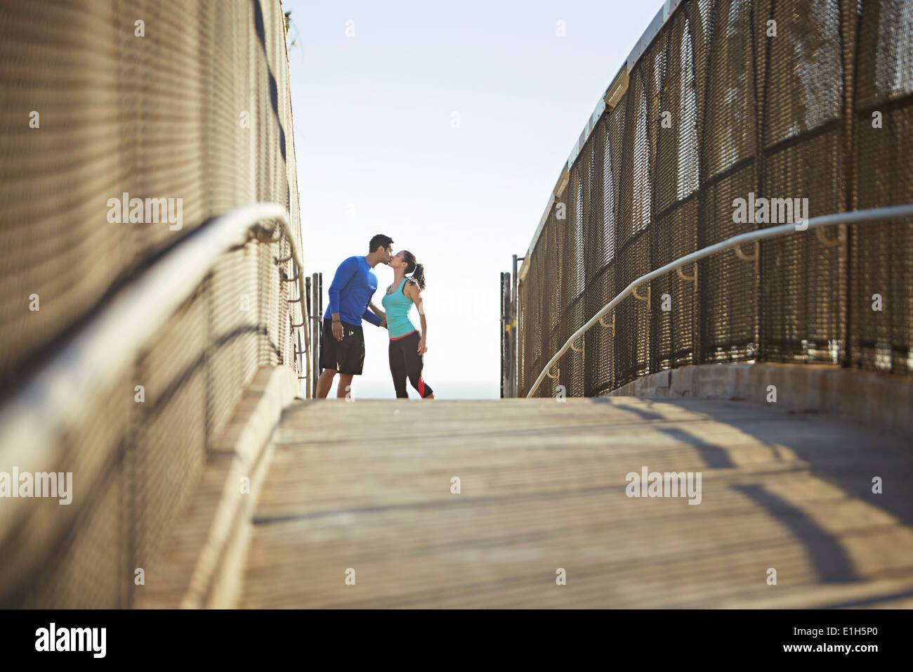 Per chi ama fare jogging sul ponte kissing Foto Stock