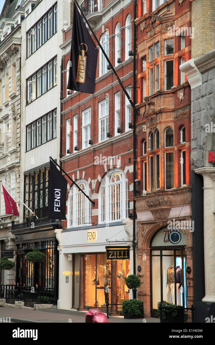 Regno Unito, Inghilterra, Londra, New Bond Street, negozi di lusso, Foto Stock