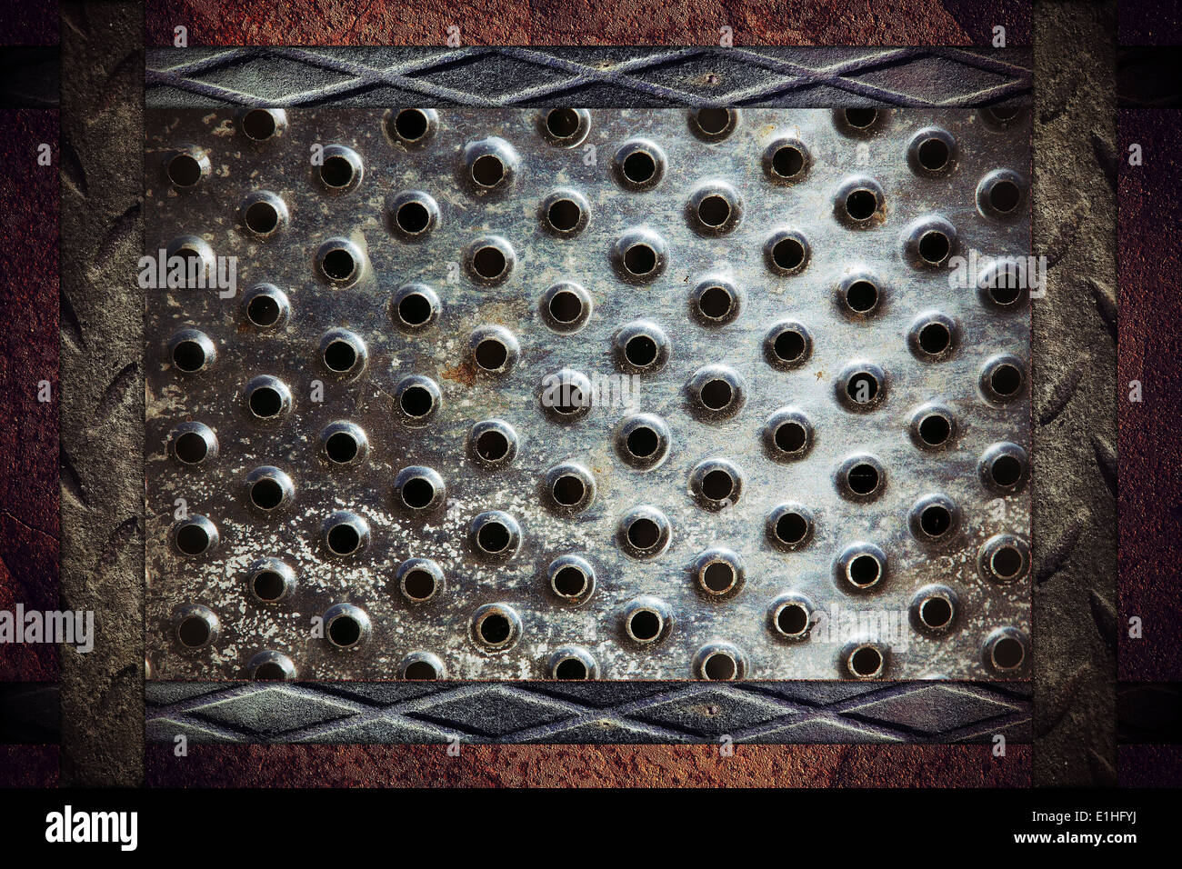 Metallo griglia di sfondo Foto Stock