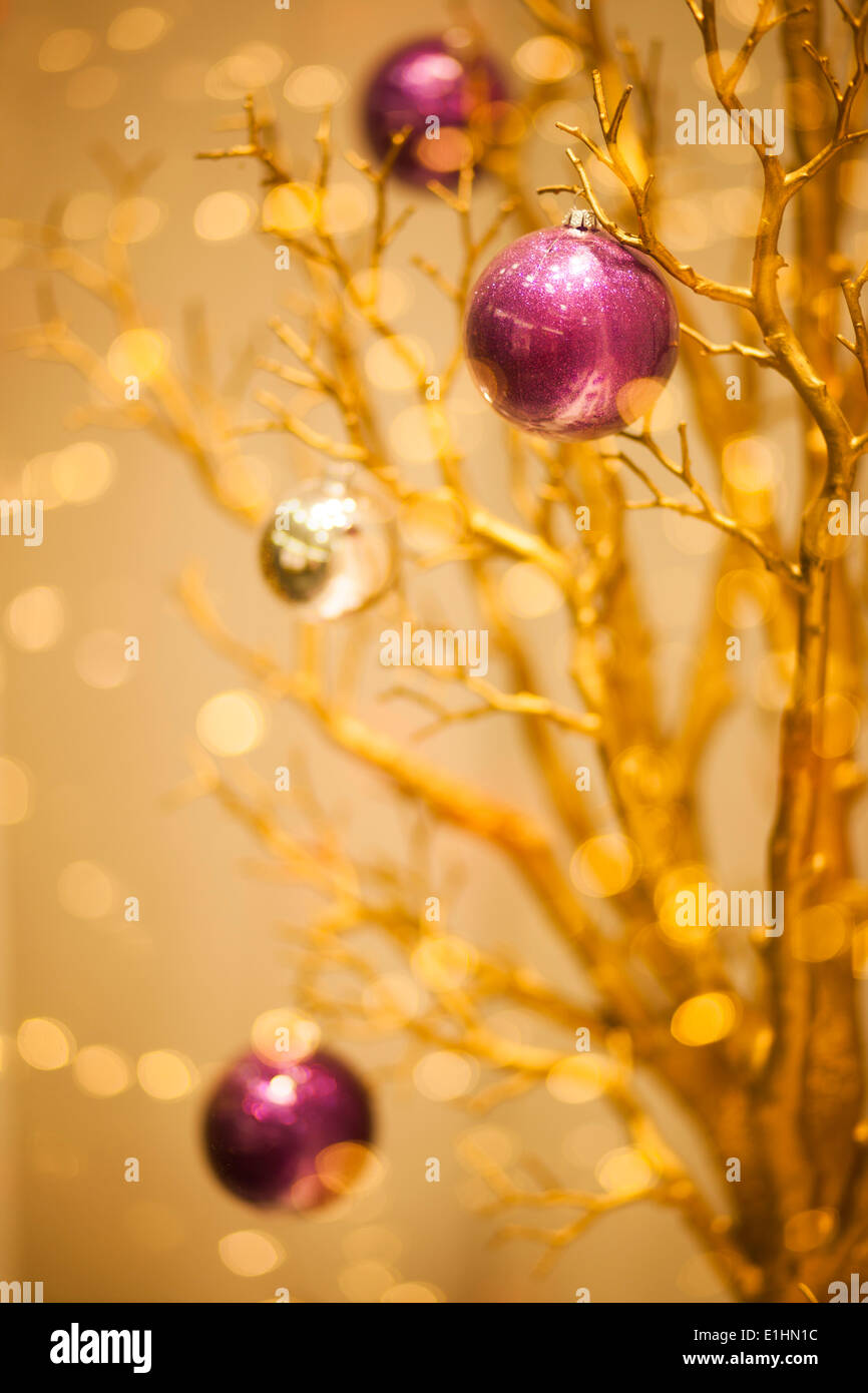 Oro Buon Natale sfondo Inverno - X-mas art design Foto Stock