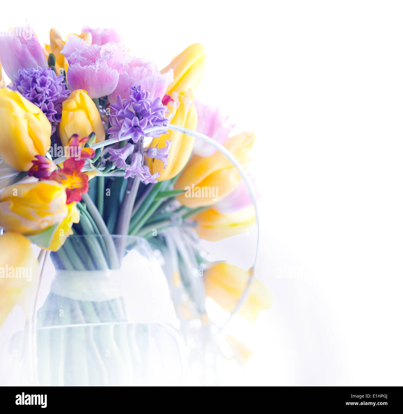 La bellezza della cornice del bordo - arte fiori colorati in background Foto Stock