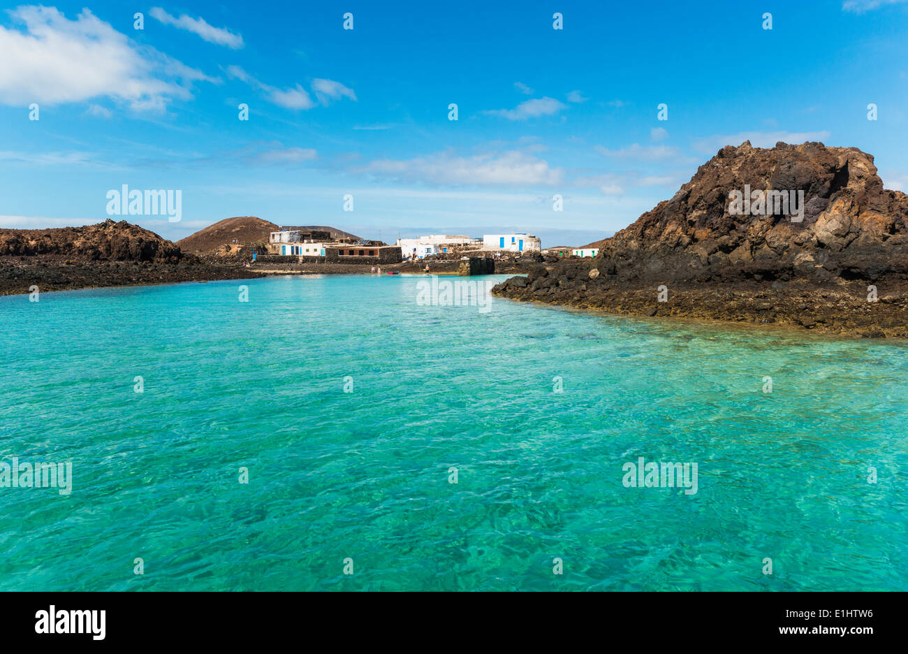 El Puertito, La Isla de Lobos, Fuerteventura, Isole Canarie, Spagna. Foto Stock