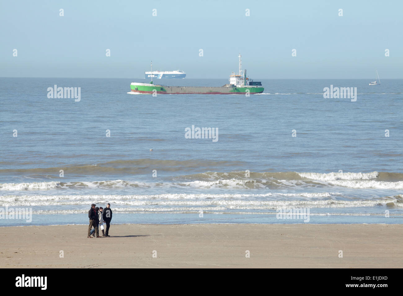 Spiaggia di Zeebrugge Belgio Foto Stock