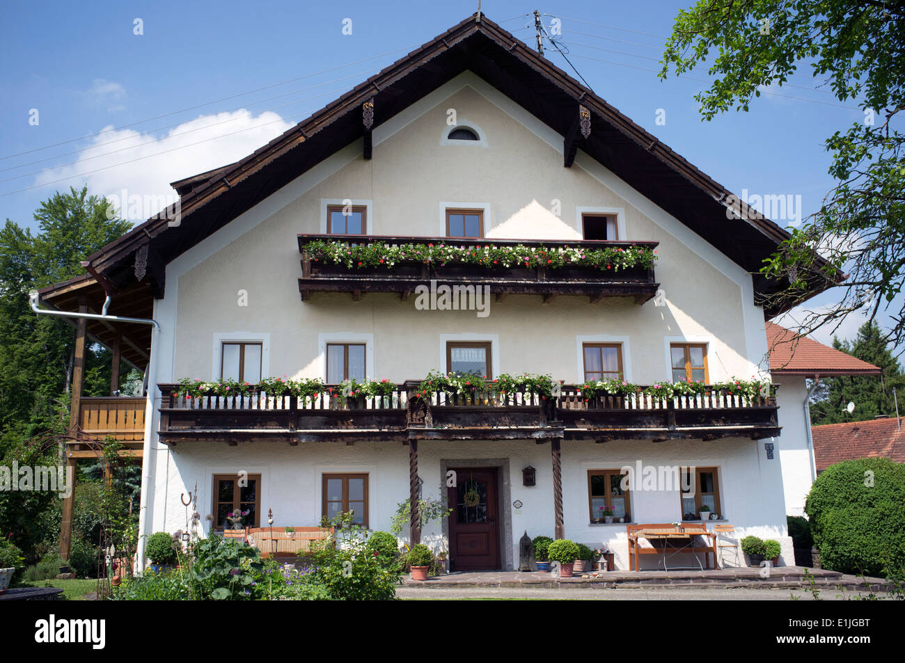 Tradizionale casa colonica bavarese Foto Stock