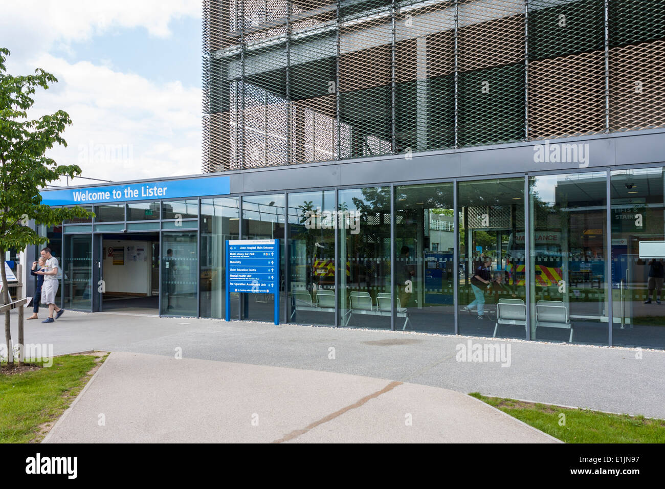 Esterno del Lister Hospital, Stevenage Hertfordshire, Inghilterra GB, UK. Foto Stock