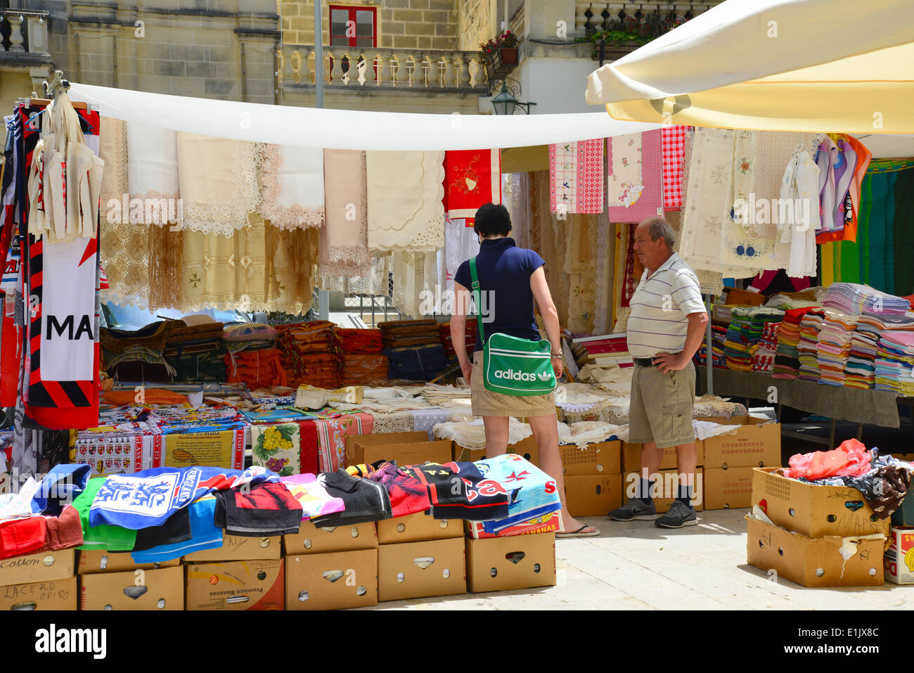 Piazza principale mercato, IT-Tokk, Victoria (Città Victoria) Gozo (Għawdex), Gozo Regione, Repubblica di Malta Foto Stock