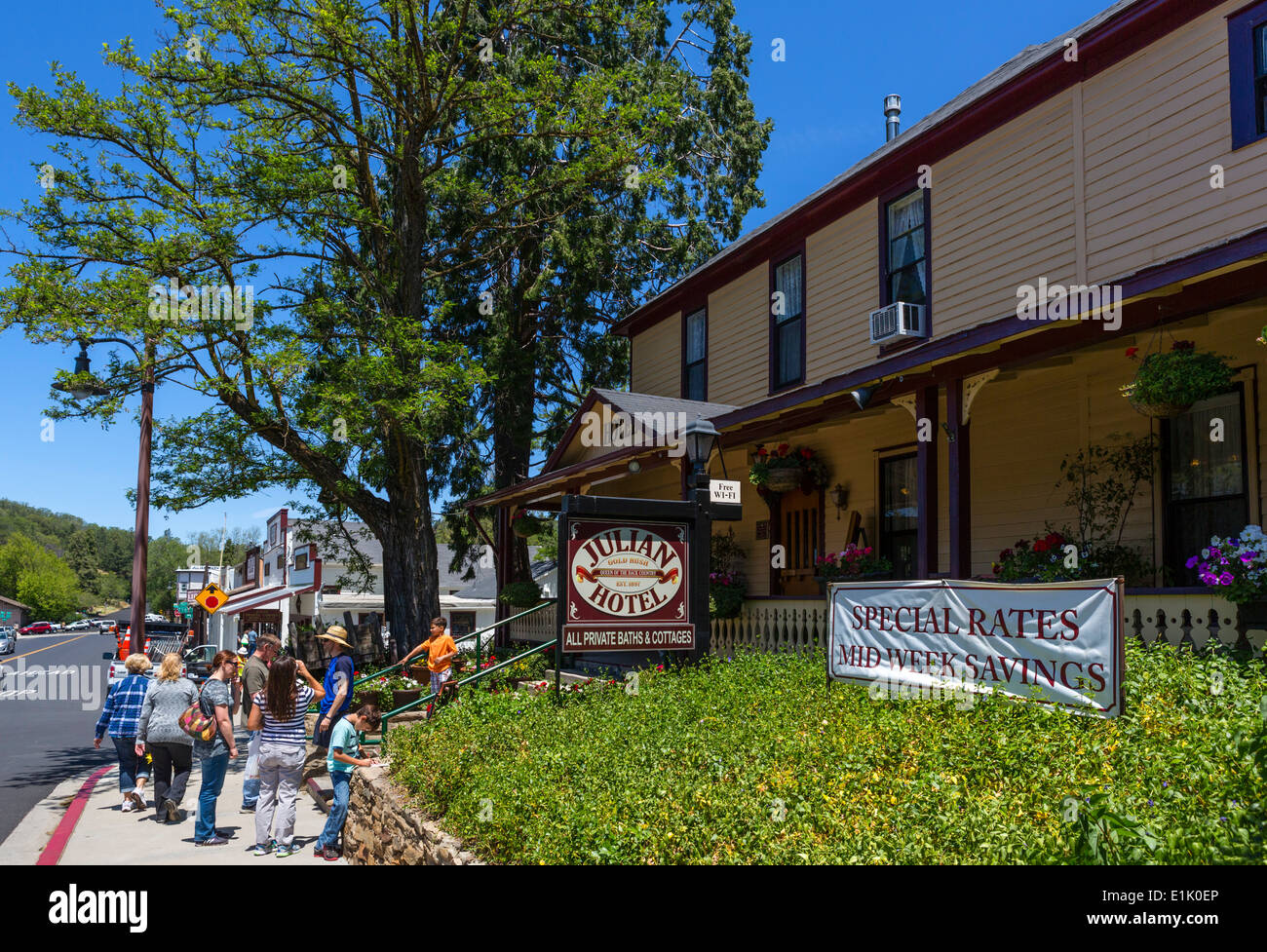 L'Hotel Julian nel centro storico della città vecchia di Julian, della Contea di San Diego, California, Stati Uniti d'America Foto Stock