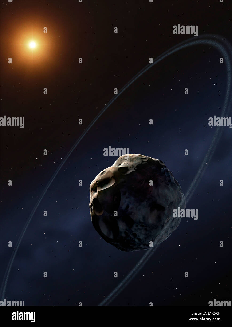 Chariklo scoperto nel 1997 è un asteroide del centauro di varietà che presentano le caratteristiche di entrambi gli asteroidi e comete è Foto Stock