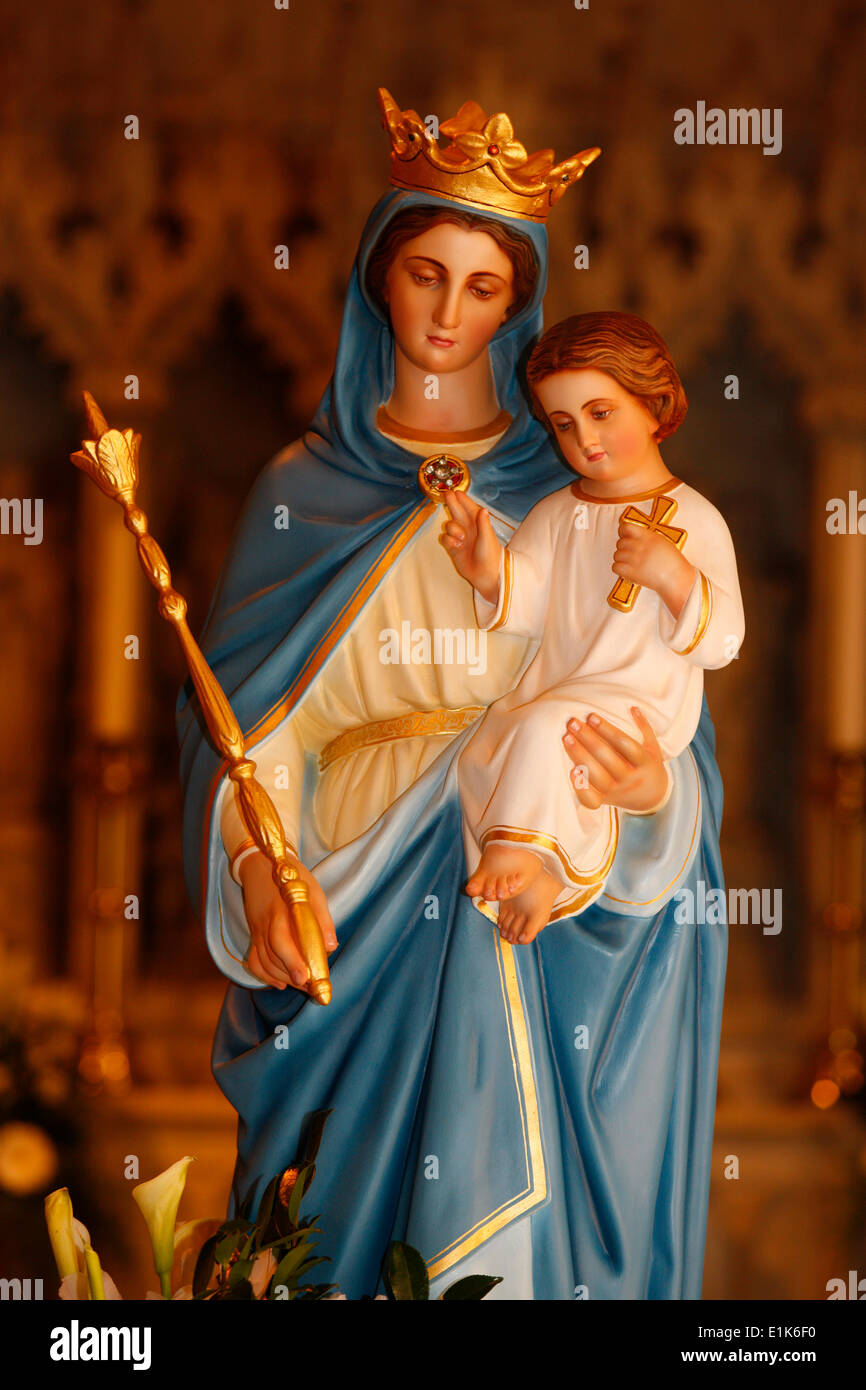 St MaryÕs Cathedral di Sydney. Vergine Maria e Gesù. Foto Stock
