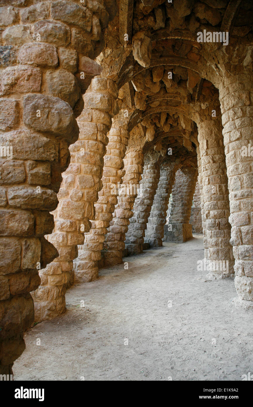 Gu'll parco progettato da Antonio Gaudi Foto Stock