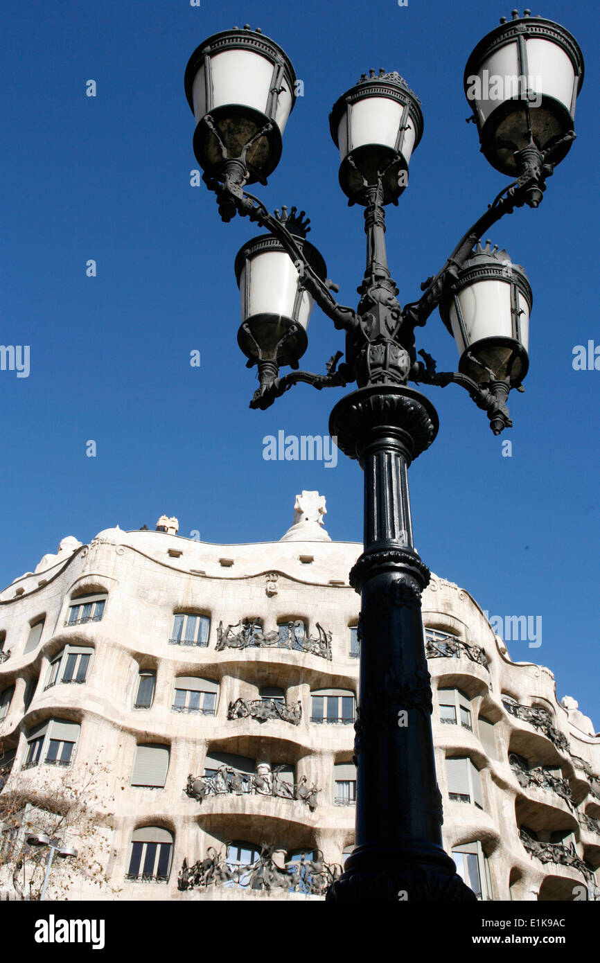 La Pedrera ou Casa Mila progettato da Antonio Gaudi Foto Stock