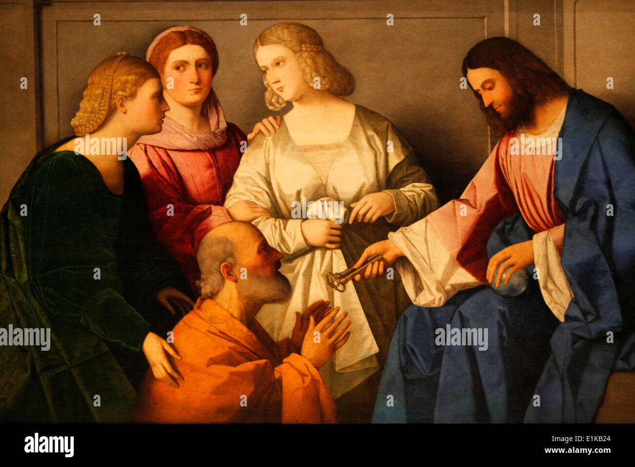 San Pietro Con Le Chiavi Cristo che dà le chiavi a San Pietro da Vincenzo Catena Foto stock - Alamy