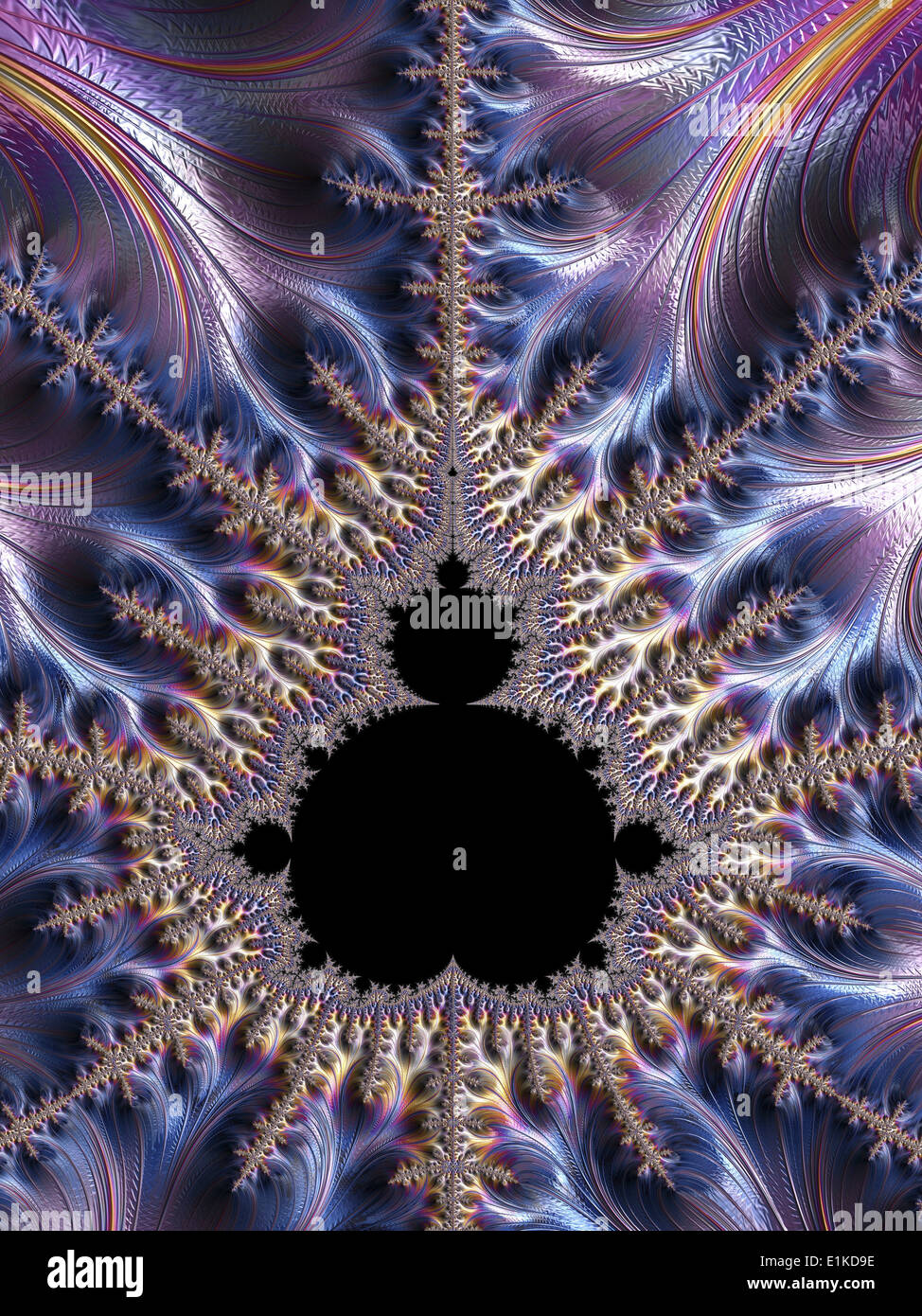 Mandelbrot fractal alla computer grafica che mostra un frattale immagine derivata dal set di Mandelbrot frattali geometria è usato per derivare Foto Stock