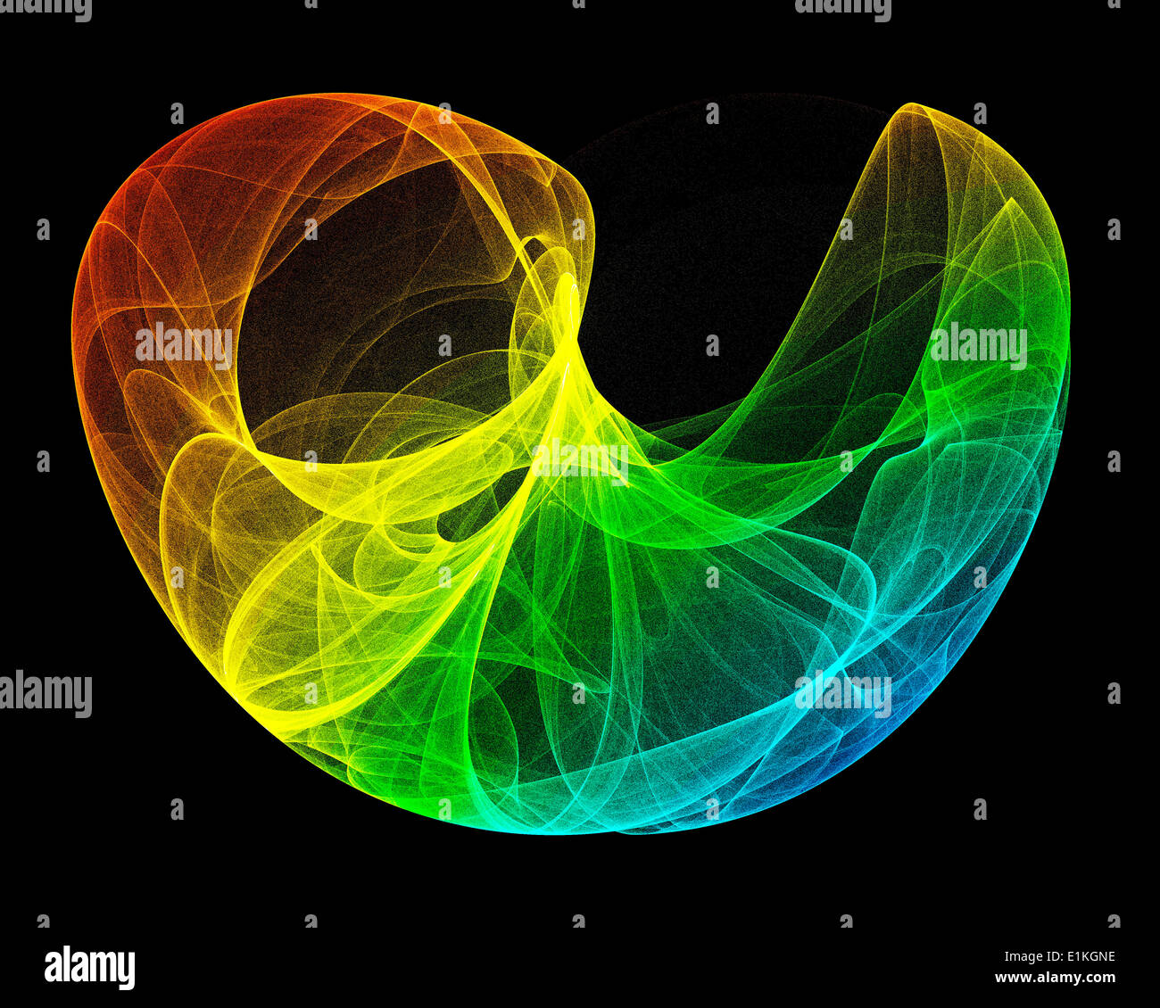 Illustrazione di un attrattore di lorenz chiamato dopo Edward Lorenz che ha sviluppato un sistema di equazioni differenziali ordinarie in particolare Foto Stock