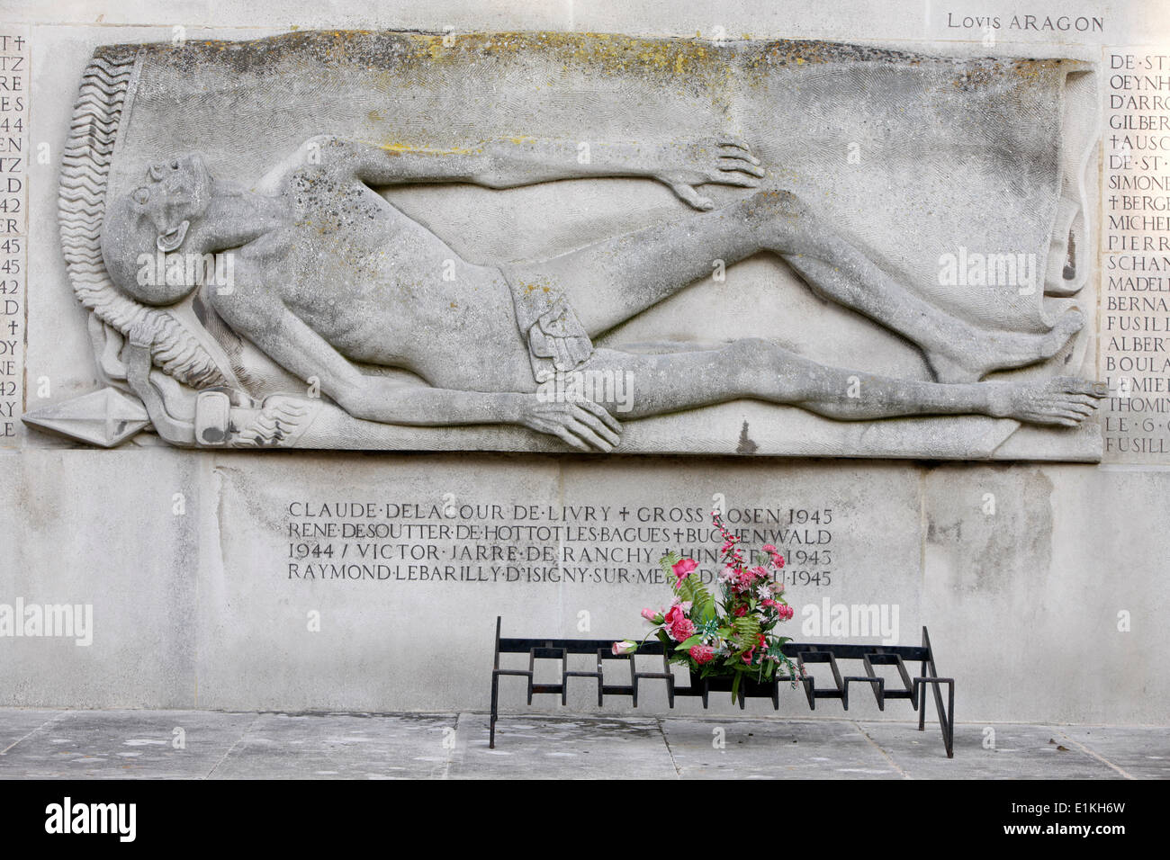 Seconda Guerra Mondiale memorial - Particolare di una scultura di Ulysse Gemignani Foto Stock