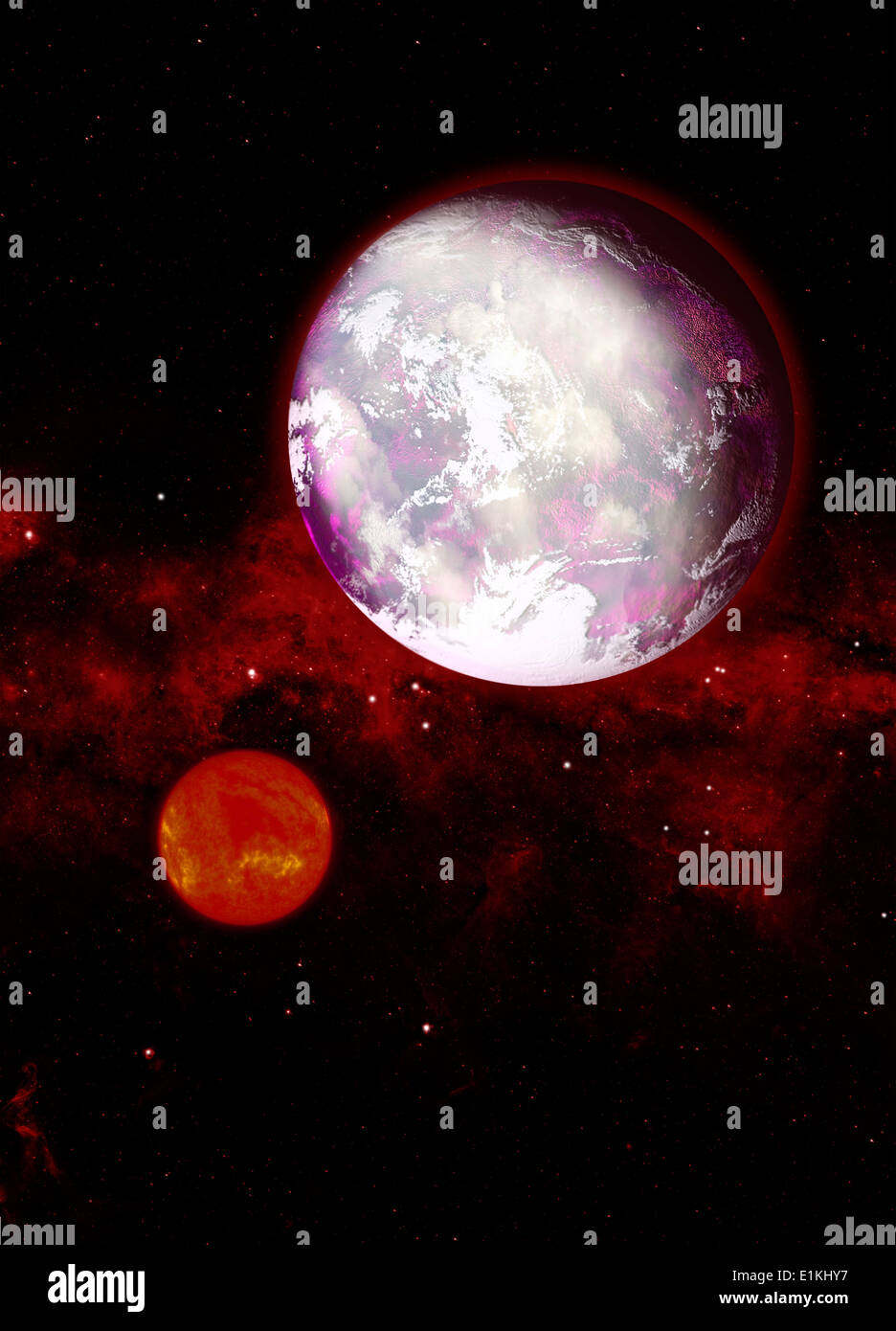 Illustrazione di exoplanet Foto Stock