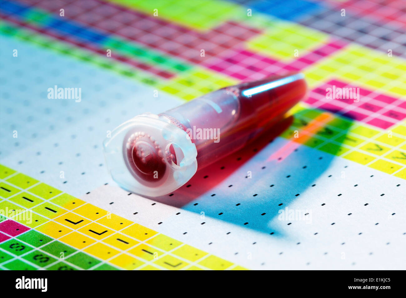 Campione di sangue utilizzato nei test genetici. Foto Stock