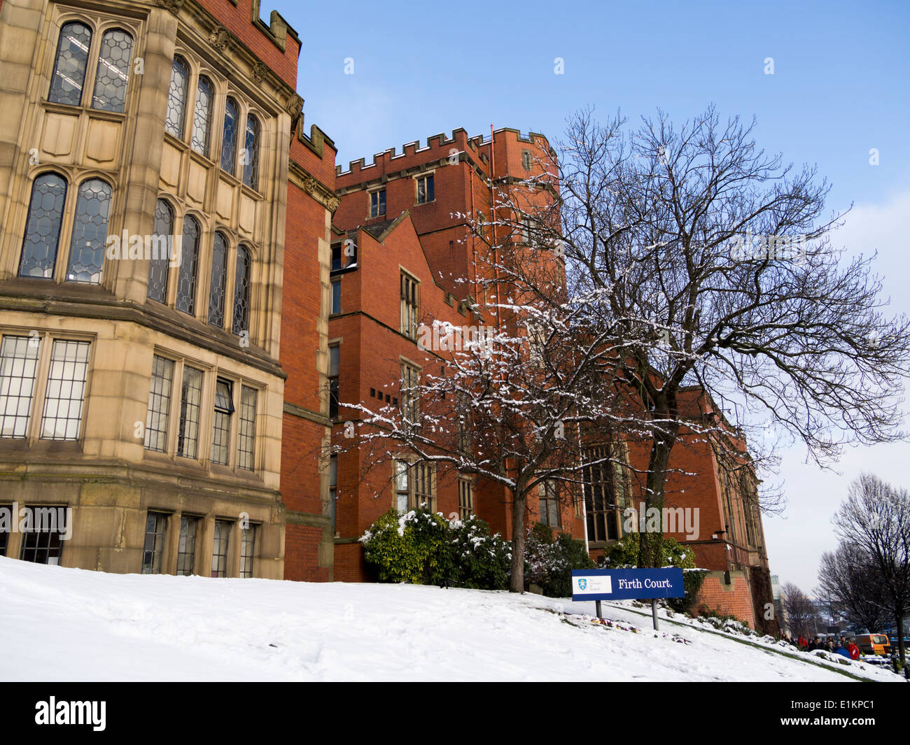 Firth Corte Università di Sheffield dopo la nevicata Sheffield South Yorkshire Inghilterra Foto Stock