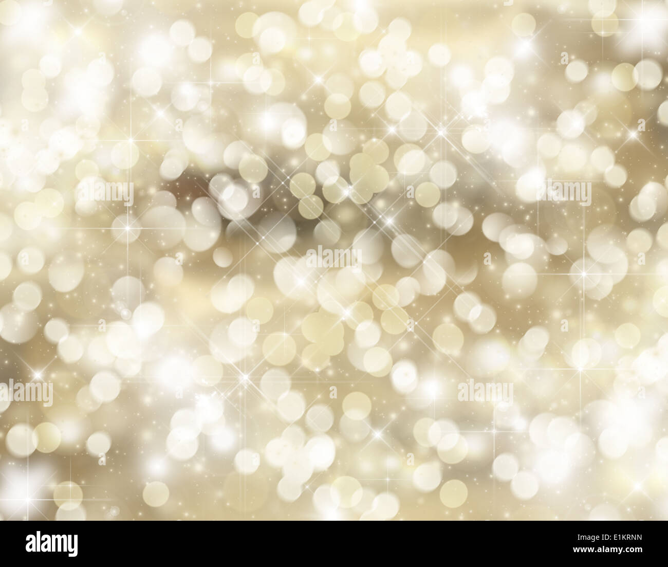 Sfondo di natale con oro bokeh luci e stelle Foto Stock