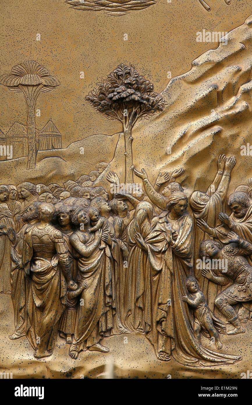 Battistero di San Giovanni. Porta del Paradiso. Popolo ebraico Foto Stock