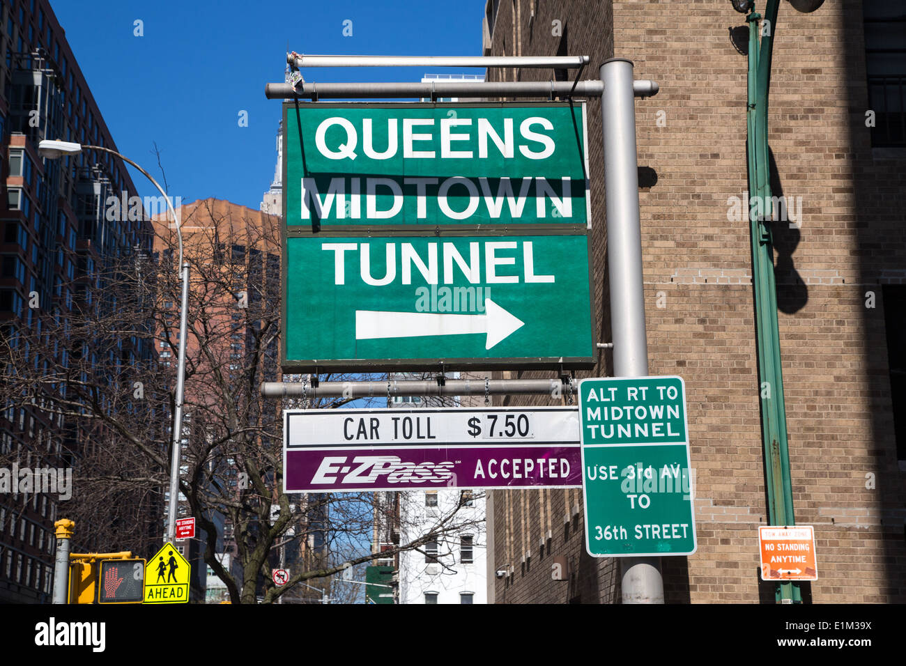 Queens Midtown Tunnel, Manhattan NYC Foto Stock