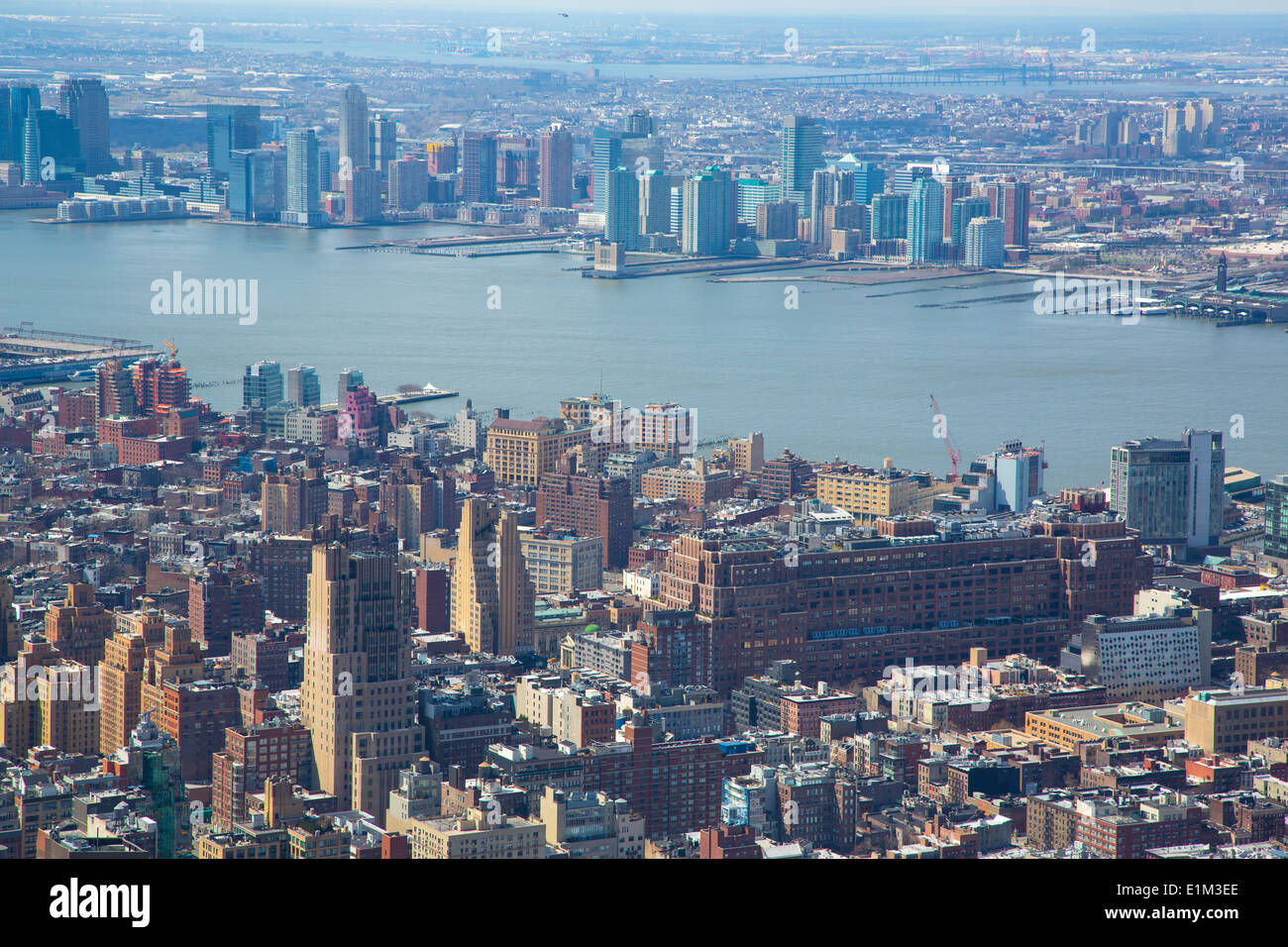 Skyline di Manhattan NYC Hudson river cityscape Foto Stock