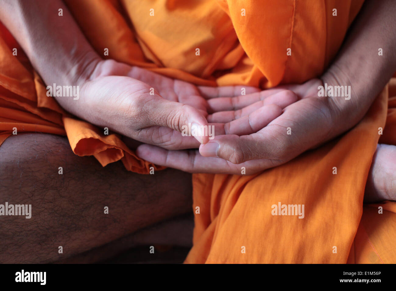 Wat Ounalom, Phnom Penh. Meditazione buddista. Foto Stock