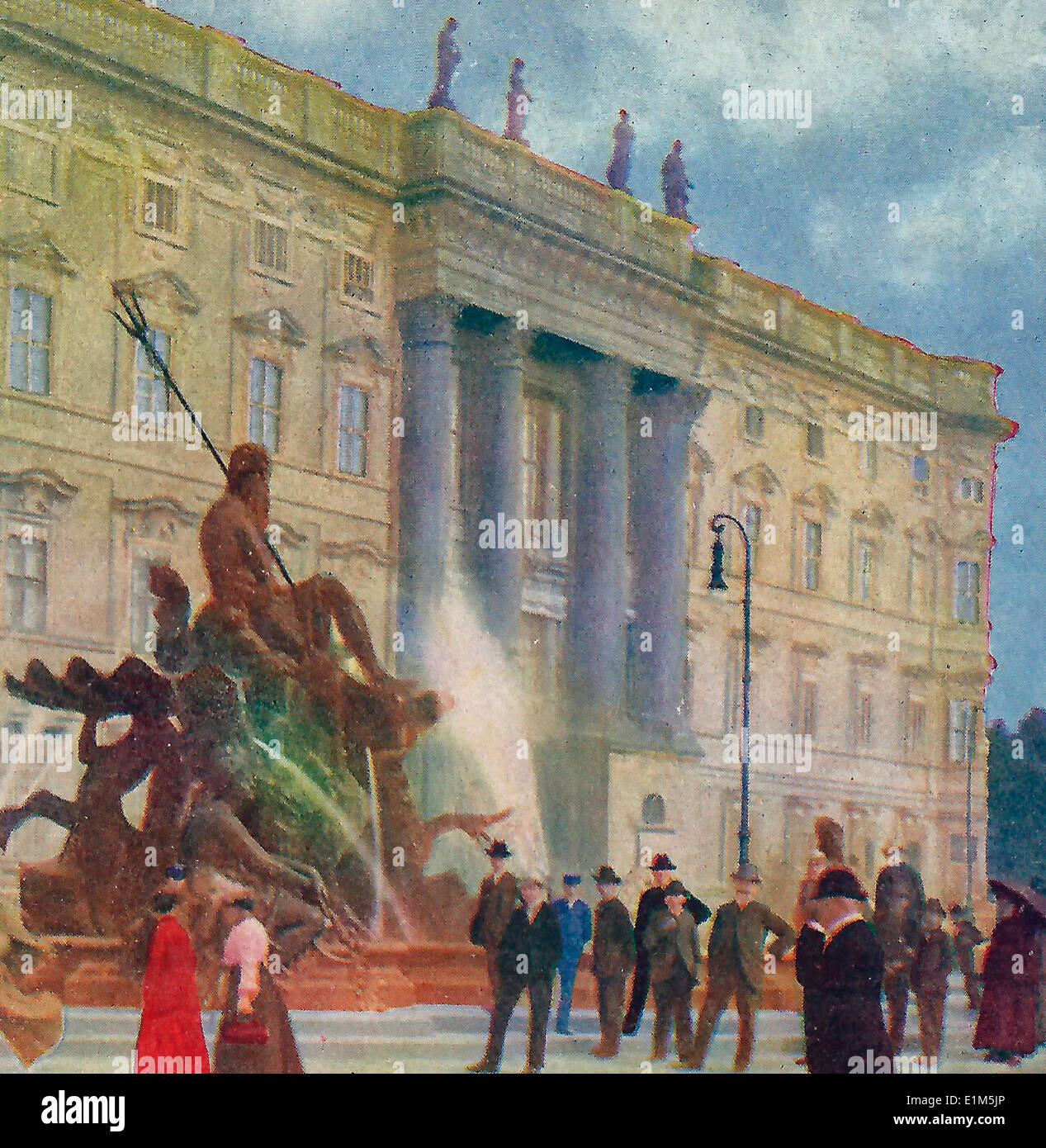 Il Palazzo Imperiale e la fontana del Nettuno, Berlin, Germania 1903 Foto Stock