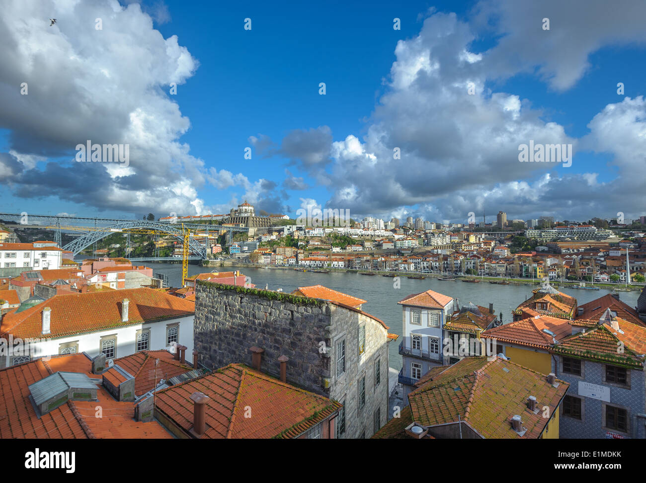 Panorama di Porto e di Vila Nova de Gaia, Portogallo Foto Stock