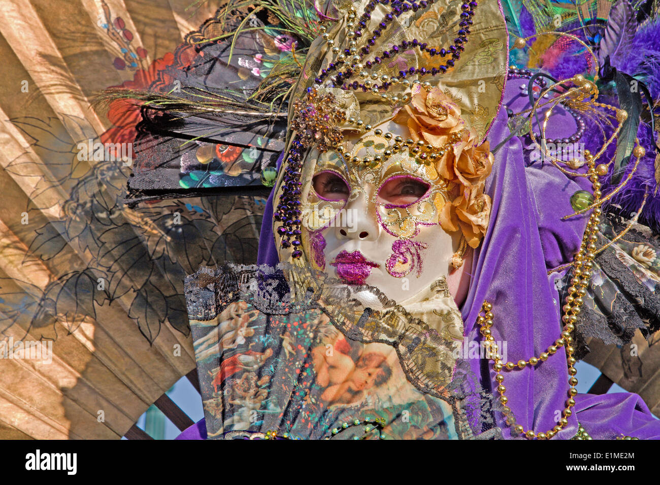 Venezia, Italia - 26 febbraio 2011: maschera di lusso da Carnival Foto Stock
