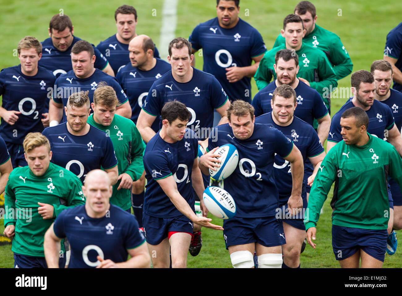 Chaco, Argentina. Il 6 giugno, 2014. Irlanda capitani eseguire presso il Test Match Argentina vs Irlanda durante l'Internationa amichevole a Estadio Centenario della Resistencia, Chaco, Argentina. Credito: Azione Sport Plus/Alamy Live News Foto Stock