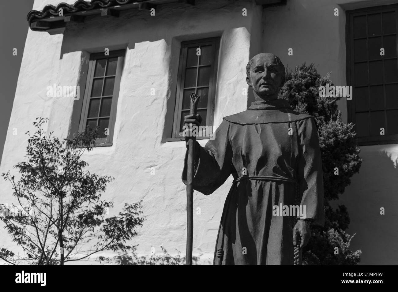 Statua di inizio California missione sacerdotale. Foto Stock