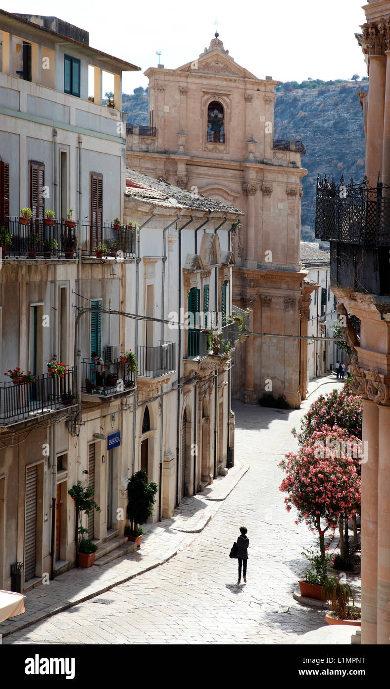 Via Mormina Penna Scicli Sicilia Foto Stock