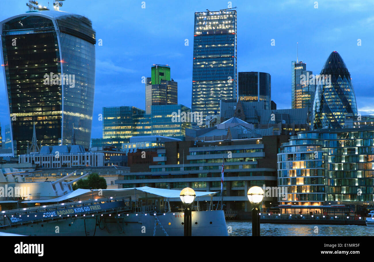 Regno Unito, Inghilterra, Londra, Città skyline, grattacieli, Foto Stock