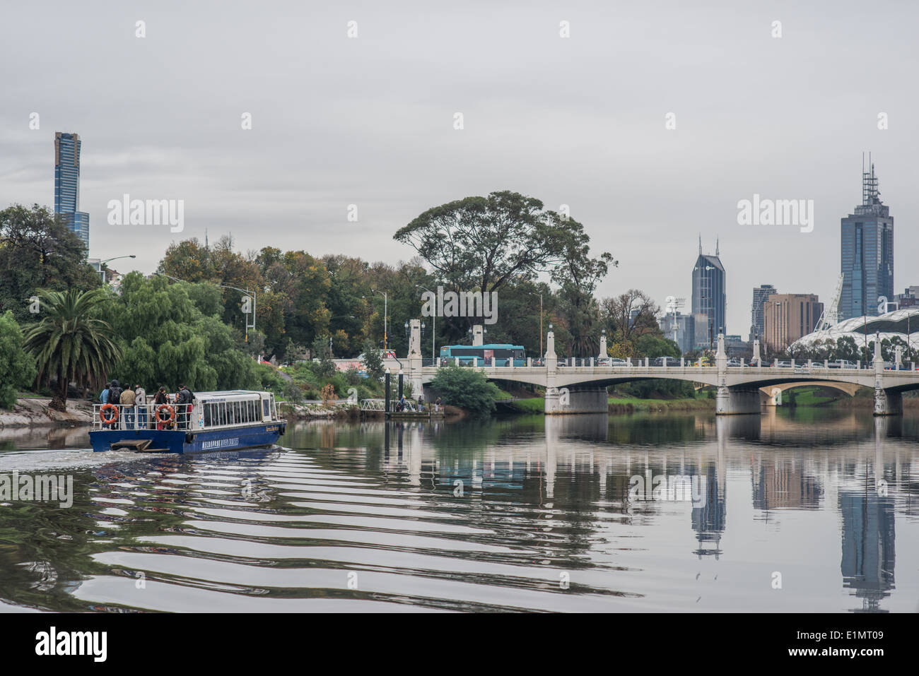 Barca fluviale sul fiume Yarra, Melbourne Foto Stock