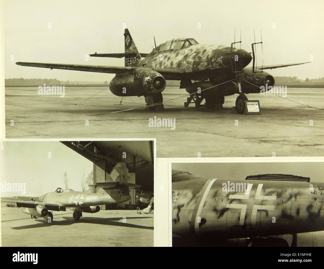 Me-262B-1a U1 Swallow JNF(2) 2S w FuG 218 radar di naso Ger WWII w fn White FE-610 Foto Stock