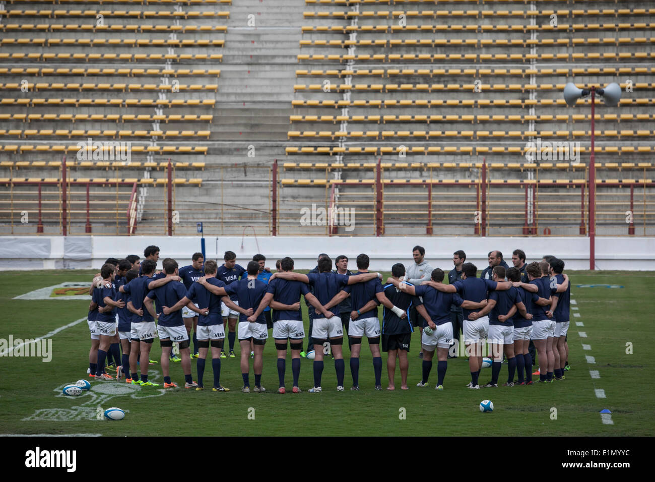 Chaco, Argentina. Il 6 giugno, 2014. Argentina Capitani esegui., Test match Argentina vs Irlanda durante l'Internationa amichevole a Estadio Centenario della Resistencia, Chaco, Argentina. Credito: Azione Sport Plus/Alamy Live News Foto Stock