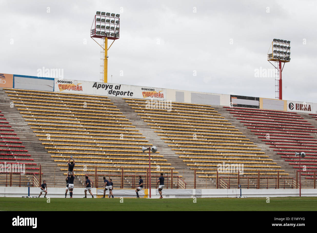 Chaco, Argentina. Il 6 giugno, 2014. Argentina Capitani esegui., Test match Argentina vs Irlanda durante l'Internationa amichevole a Estadio Centenario della Resistencia, Chaco, Argentina. Credito: Azione Sport Plus/Alamy Live News Foto Stock
