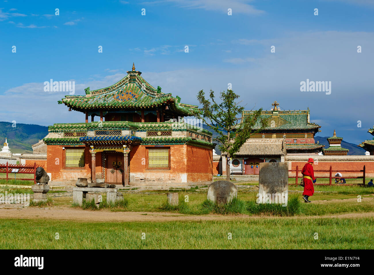 Mongolia, Ovorkhangai, Kharkhorin, Erdene Zuu monastero, Orkhon valley, Patrimonio Mondiale dell Unesco Foto Stock
