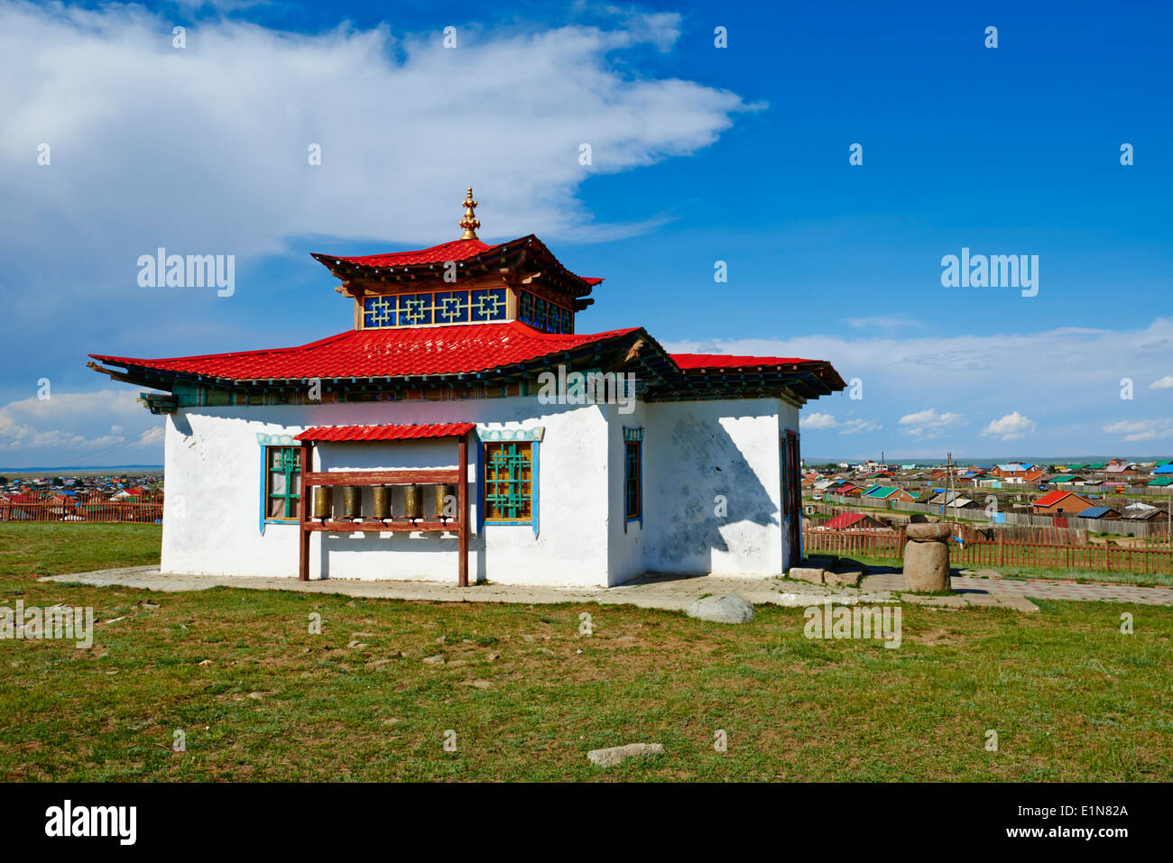 Mongolia, Ovorkhangai, Kharkhorin, Orkhon valley, patrimonio mondiale dell'Unesco, il nuovo monastero nella città Foto Stock
