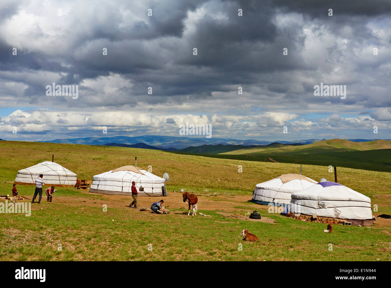 Mongolia, Tov provincia, campo nomadi Foto Stock